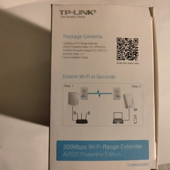 Powerline Wi-Fi Range Extender Kit - TP-LINK AV500 300Mbps - Picture 3 of 4